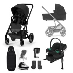 CYBEX Balios S Lux Comfort Bundle - Moon Black -Cybex cybex 10 piece aton b balios moon black bundle flat 2 135dc652 0184 4bc4 a4a3 0e26630ee919
