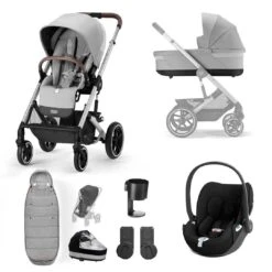 CYBEX Balios S Lux + Cloud T Luxury Bundle - Lava Grey -Cybex cybex balios cloud t lava grey luxury bundle flat 3