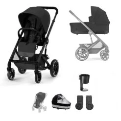 CYBEX Balios S Lux Essential Bundle - Moon Black 33 CYBEX Balios S Lux Essential Bundle - Moon Black -Cybex cybex balios essentials bundle moon black flat