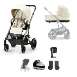 CYBEX Balios S Lux Essential Bundle - Seashell Beige -Cybex cybex balios essentials bundle seashell beige flat