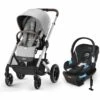 Cybex Balios S Lux 2 Stroller + Aton 2 SensorSafe Travel System Bundle - Silver Frame / Lava Grey / Lavastone Black -Cybex cybex balios s lux 2 stroller aton 2 sensorsafe travel system bundle silver frame lava grey lavastone black 129