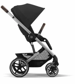 Cybex Balios S Lux 2 Stroller + Aton 2 SensorSafe Travel System Bundle - Taupe Frame / Sky Blue / Lavastone Black -Cybex cybex balios s lux 2 stroller aton 2 sensorsafe travel system bundle silver frame lava grey lavastone black 132