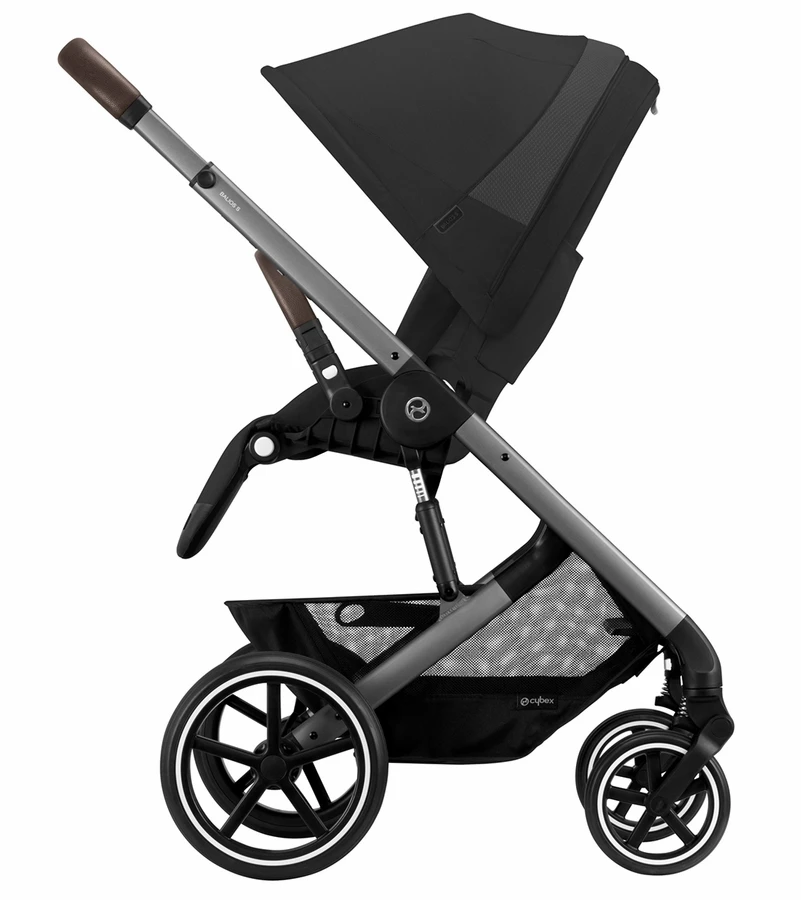 Cybex Balios S Lux 2 Stroller + Aton 2 SensorSafe Travel System Bundle - Silver Frame / Ocean Blue / Lavastone Black 7 Cybex Balios S Lux 2 Stroller + Aton 2 SensorSafe Travel System Bundle - Silver Frame / Ocean Blue / Lavastone Black - Image 5