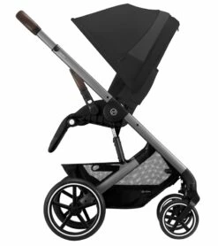 Cybex Balios S Lux 2 Stroller + Aton 2 SensorSafe Travel System Bundle - Taupe Frame / Sky Blue / Lavastone Black -Cybex cybex balios s lux 2 stroller aton 2 sensorsafe travel system bundle silver frame lava grey lavastone black 133
