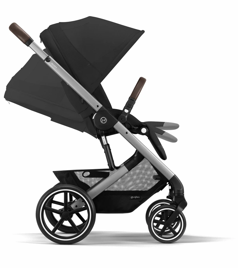 Cybex Balios S Lux 2 Stroller + Aton 2 SensorSafe Travel System Bundle - Silver Frame / Moon Black / Lavastone Black 8 Cybex Balios S Lux 2 Stroller + Aton 2 SensorSafe Travel System Bundle - Silver Frame / Moon Black / Lavastone Black - Image 6