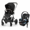 Cybex Balios S Lux 2 Stroller + Aton 2 SensorSafe Travel System Bundle - Silver Frame / Moon Black / Lavastone Black -Cybex cybex balios s lux 2 stroller aton 2 sensorsafe travel system bundle silver frame moon black lavastone black 65