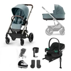 CYBEX Balios S Lux Comfort Bundle - Sky Blue -Cybex cybex balios s lux comfort bundle base no footmuff