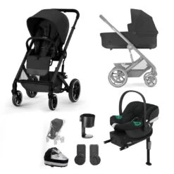 CYBEX Balios S Lux Comfort Bundle - Moon Black -Cybex cybex balios s lux comfort bundle moon black base no footmuff