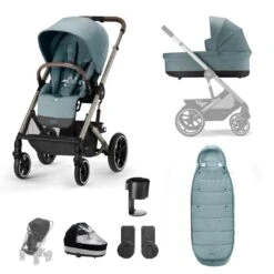 CYBEX Balios S Lux Essential Bundle - Sky Blue -Cybex cybex balios s lux essential bundle sky blue gold footmuff