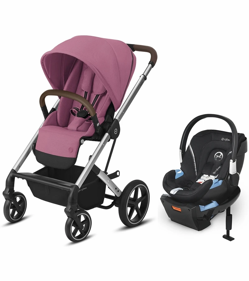 Cybex Balios S Lux Full Size Stroller + Aton 2 SensorSafe Travel System Bundle - Magnolia Pink / Lavastone Black 3 Cybex Balios S Lux Full Size Stroller + Aton 2 SensorSafe Travel System Bundle - Magnolia Pink / Lavastone Black