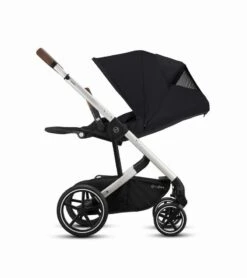 Cybex Balios S Lux Full Size Stroller + Aton 2 SensorSafe Travel System Bundle - Deep Black / Lavastone Black -Cybex cybex balios s lux full size stroller cot s bassinet bundle soho grey 81