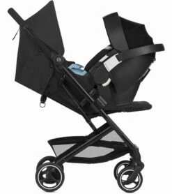 Cybex Beezy Compact Stroller + Aton 2 SensorSafe Travel System Bundle - Magnolia Pink / Lavastone Black -Cybex cybex beezy compact stroller aton 2 sensorsafe travel system bundle soho grey lavastone black 167 2