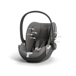 CYBEX Cloud T I-Size Car Seat - Mirage Grey -Cybex cybex cloud t mirage grey flat 2