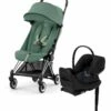 Cybex COYA Compact Stroller + Cloud G Lux SensorSafe Travel System Bundle - Chrome / Leaf Green / Moon Black -Cybex cybex coya compact stroller cloud g lux sensorsafe travel system bundle chrome leaf green moon black 7