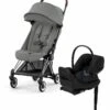 Cybex COYA Compact Stroller + Cloud G Lux SensorSafe Travel System Bundle - Chrome / Mirage Grey / Moon Black -Cybex cybex coya compact stroller cloud g lux sensorsafe travel system bundle chrome mirage grey moon black 7