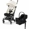 Cybex COYA Compact Stroller + Cloud G Lux SensorSafe Travel System Bundle - Chrome / Off White / Moon Black -Cybex cybex coya compact stroller cloud g lux sensorsafe travel system bundle chrome off white moon black 7