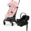 Cybex COYA Compact Stroller + Cloud G Lux SensorSafe Travel System Bundle - Matte Black / Peach Pink / Moon Black -Cybex cybex coya compact stroller cloud g lux sensorsafe travel system bundle matte black peach pink moon black 7