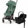 Cybex COYA Compact Stroller + Cloud G Lux SensorSafe Travel System Bundle - Rose Gold / Leaf Green / Moon Black -Cybex cybex coya compact stroller cloud g lux sensorsafe travel system bundle rose gold leaf green moon black 7