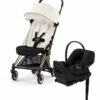 Cybex COYA Compact Stroller + Cloud G Lux SensorSafe Travel System Bundle - Rose Gold / Off White / Moon Black -Cybex cybex coya compact stroller cloud g lux sensorsafe travel system bundle rose gold off white moon black 7