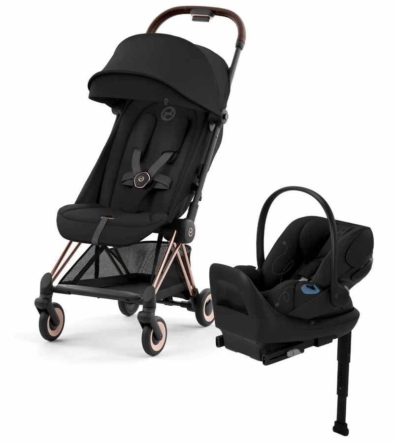 Cybex COYA Compact Stroller + Cloud G Lux SensorSafe Travel System Bundle - Rose Gold / Sepia Black / Moon Black 2 Cybex COYA Compact Stroller + Cloud G Lux SensorSafe Travel System Bundle - Rose Gold / Sepia Black / Moon Black
