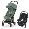 Cybex COYA Compact Stroller + Cloud Q SensorSafe Travel System Bundle - Rose Gold / Leaf Green / Stardust Black -Cybex cybex coya compact stroller cloud q sensorsafe travel system bundle rose gold leaf green stardust black 7
