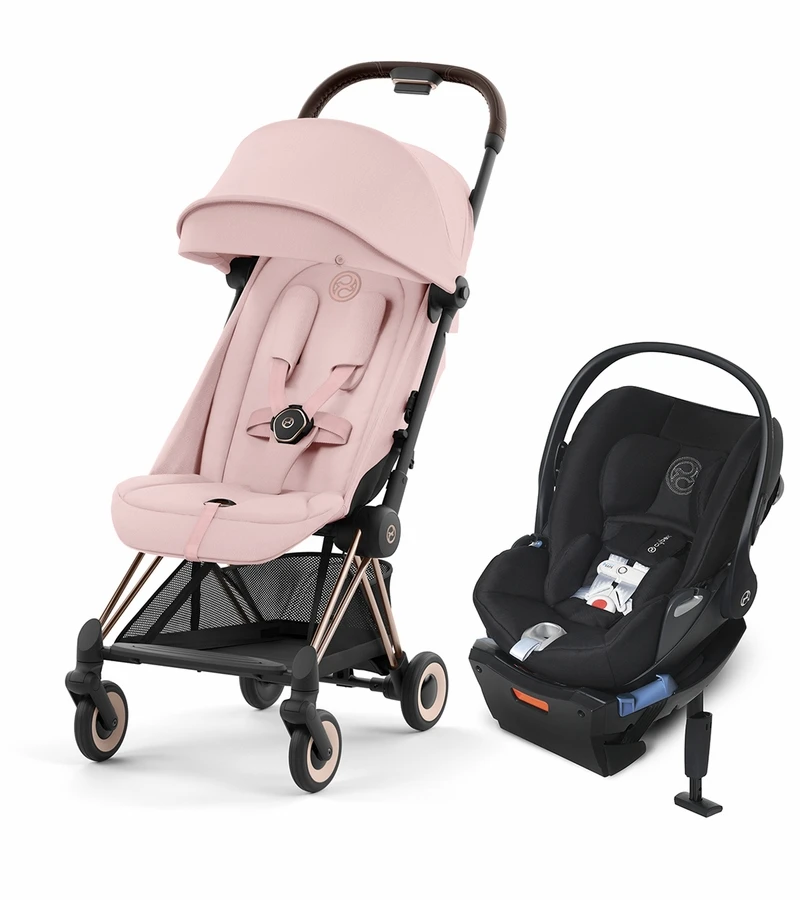 Cybex COYA Compact Stroller + Cloud Q SensorSafe Travel System Bundle - Rose Gold / Peach Pink / Stardust Black 3 Cybex COYA Compact Stroller + Cloud Q SensorSafe Travel System Bundle - Rose Gold / Peach Pink / Stardust Black