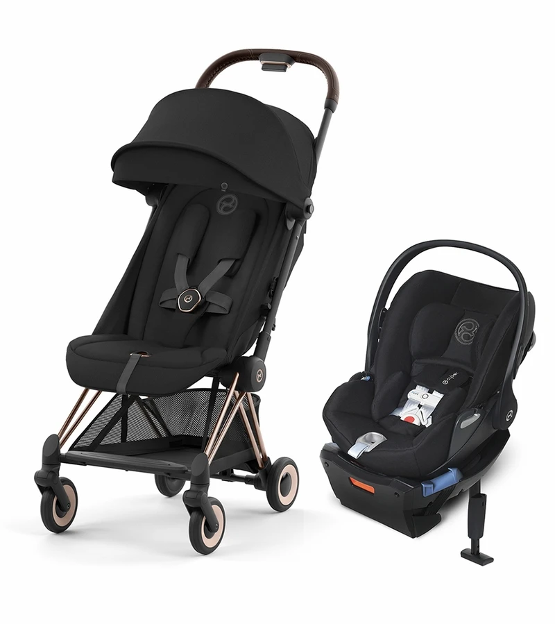 Cybex COYA Compact Stroller + Cloud Q SensorSafe Travel System Bundle - Rose Gold / Sepia Black / Stardust Black 3 Cybex COYA Compact Stroller + Cloud Q SensorSafe Travel System Bundle - Rose Gold / Sepia Black / Stardust Black