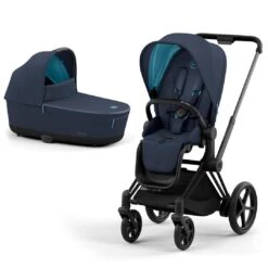CYBEX E-Priam Pushchair - Conscious Collection - Dark Navy (2022) 15 CYBEX E-Priam Pushchair - Conscious Collection - Dark Navy (2022) -Cybex cybex e priam concious collection dark navy matt black carrycot flat