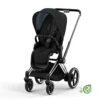 CYBEX E-Priam Pushchair - Conscious Collection - Onyx Black (2022) -Cybex cybex e priam concious collection onyx black chrome black flat