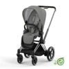CYBEX E-Priam Pushchair - Conscious Collection - Pearl Grey (2022) -Cybex cybex e priam concious collection pearl grey chrome black flat