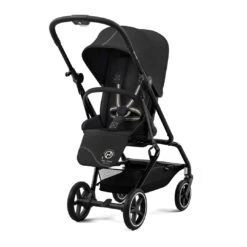 CYBEX Eezy S Twist+2 Pushchair - Black/Moon Black (2022) -Cybex cybex eezy s twist 2 pushchair black moon black