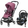 Cybex Eezy S Twist 2 Stroller + Aton 2 SensorSafe Travel System Bundle - Magnolia Pink / Lavastone Black -Cybex cybex eezy s twist 2 stroller aton 2 sensorsafe travel system bundle magnolia pink lavastone black 71