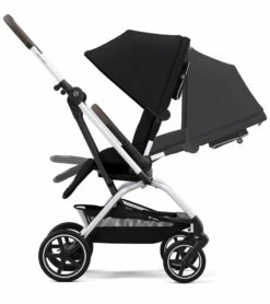 Cybex Eezy S Twist +2 V2 Stroller + Aton 2 Sensorsafe Travel System Bundle - Moon Black / Lavastone Black -Cybex cybex eezy s twist 2 v2 stroller aton 2 sensorsafe travel system bundle beach blue lavastone black 131 3