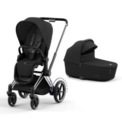 CYBEX E-Priam Pushchair - Sepia Black -Cybex cybex epriam chrome black lux carrycot sepia black flat