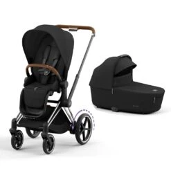 CYBEX E-Priam Pushchair - Sepia Black -Cybex cybex epriam chrome brown lux carrycot sepia black flat