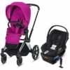 Cybex EPriam + Cloud Q SensorSafe Travel System - Chrome / Black / Fancy Pink / Stardust Black