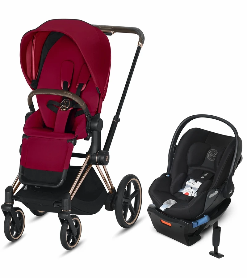 Cybex EPriam + Cloud Q SensorSafe Travel System - Rose Gold / True Red / Stardust Black 3 Cybex EPriam + Cloud Q SensorSafe Travel System - Rose Gold / True Red / Stardust Black