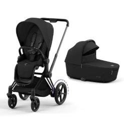 CYBEX E-Priam Pushchair - Sepia Black -Cybex cybex epriam matt black lux carrycot sepia black flat