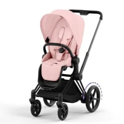CYBEX E-Priam Pushchair - Peach Pink -Cybex cybex epriam peach pink matt black flat 6