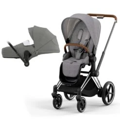 CYBEX E-Priam PLUS Pushchair - Manhattan Grey 20 CYBEX E-Priam PLUS Pushchair - Manhattan Grey -Cybex cybex epriam plus pushchair manhattan grey chrome brown lite