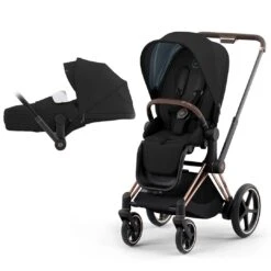 CYBEX E-Priam Pushchair - Deep Black (2022) 23 CYBEX E-Priam Pushchair - Deep Black (2022) -Cybex cybex epriam pushchair deep black rose gold lite carrycot