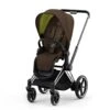 CYBEX E-Priam Pushchair - Khaki Green (2022) -Cybex cybex epriam pushchair khaki green chrome black no carrycot