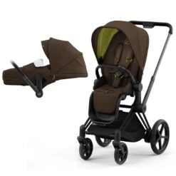 CYBEX E-Priam Pushchair - Khaki Green (2022) -Cybex cybex epriam pushchair khaki green matt black lite carrycot