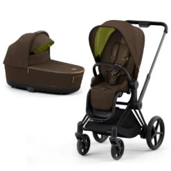 CYBEX E-Priam Pushchair - Khaki Green (2022) -Cybex cybex epriam pushchair khaki green matt black lux carrycot
