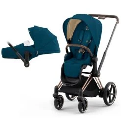 CYBEX E-Priam Pushchair - Mountain Blue (2022) -Cybex cybex epriam pushchair mountain blue rose gold lite carrycot