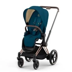 CYBEX E-Priam Pushchair - Mountain Blue (2022) -Cybex cybex epriam pushchair mountain blue rose gold no carrycot