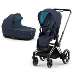 CYBEX E-Priam Pushchair - Nautical Blue (2022) -Cybex cybex epriam pushchair nautical blue chrome black lux carrycot