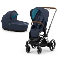 CYBEX E-Priam Pushchair - Nautical Blue (2022) -Cybex cybex epriam pushchair nautical blue chrome brown lux carrycot
