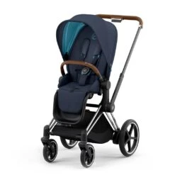CYBEX E-Priam Pushchair - Nautical Blue (2022) -Cybex cybex epriam pushchair nautical blue chrome brown no carrycot