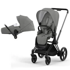 CYBEX E-Priam Pushchair - Soho Grey (2022) -Cybex cybex epriam pushchair soho grey matt black lite carrycot